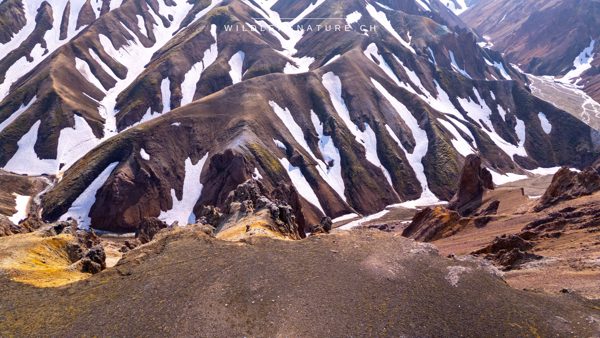 Rhyolith-Berge von Landmannalaugar aus der Luft