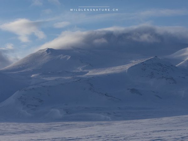 Berge im Schnee-Kontrast
